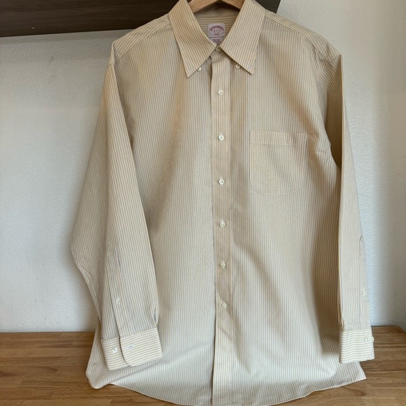 Brooks Brothers The Original Polo Shirt Regular Fit Stripped Non Iron Sz Large - Picture 9 of 17